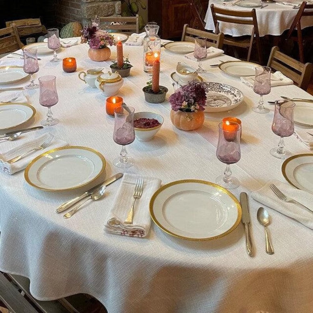 Frederic Damask Oval Tablecloth, All Sizes