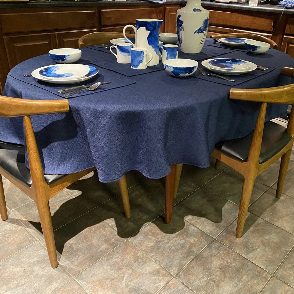 Frederic Damask Oval Tablecloth, All Sizes