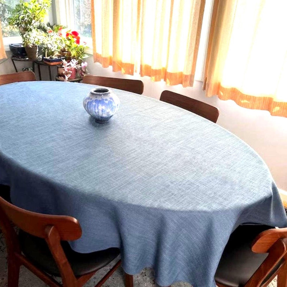 Frederic Damask Oval Tablecloth, All Sizes